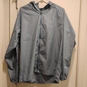 Free Fly Mens Headwind Jacket M Full Zip Hooded Windbreaker Ultralight Blue Fog
